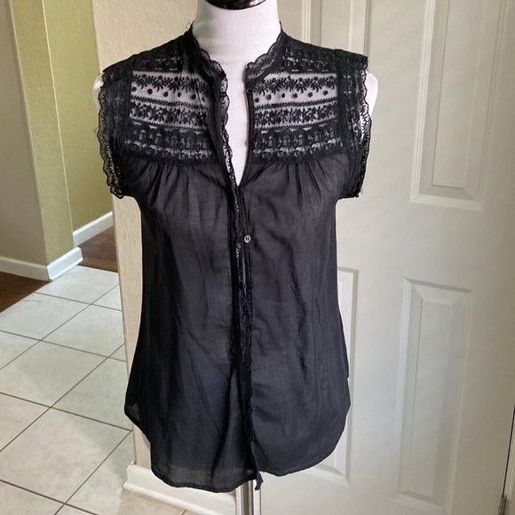 Kimchi Blue Tops - Kimchi Blue Button Down Black Lace Blouse Small